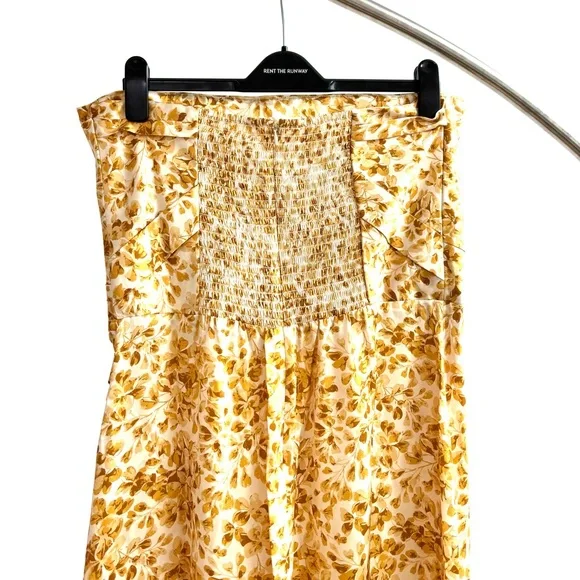 Reformation Barrow Silk Dress In Goldfinch NEW